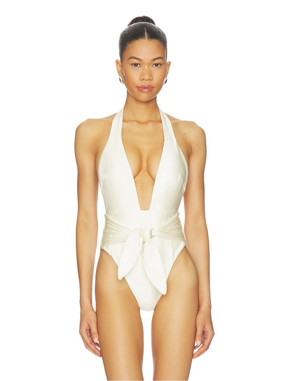 NWT MONTCE x Elsa Hosk Cream Silkie Tropez One-Piece Swimsuit Large - Picture 12 of 13